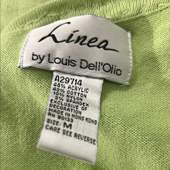 A066 Linea by Louis Dell'Olio Green Cardigan with Decorative Trim - Picture 2 of 2